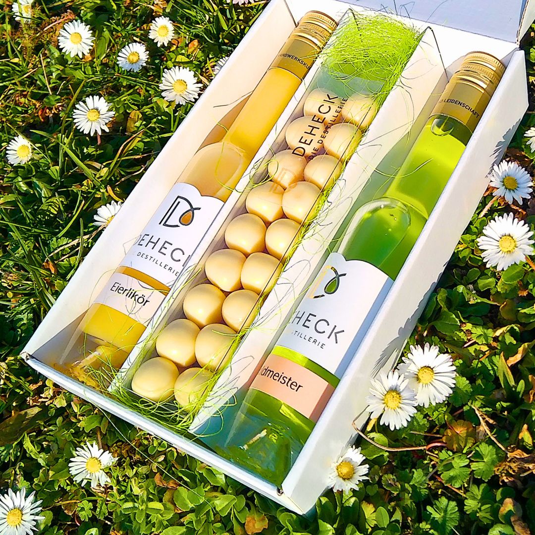 Ostern Geschenk | kleine Geschenkidee für Ostern mit Likör & Feinkost