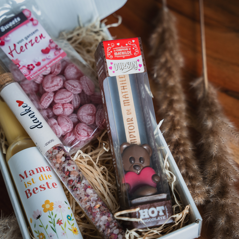 Muttertag Geschenk - Geschenkset Likör & Feinkost für Mama
