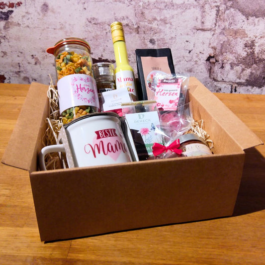XXL Geschenk-Set für Muttertag | Danke Mama Box | mit Likör und Feinkost