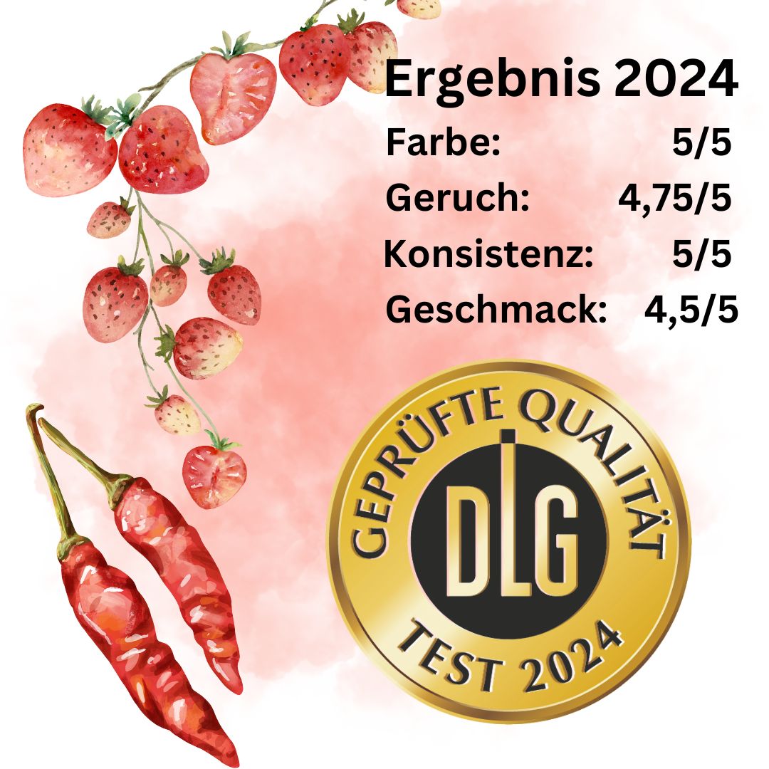 Erdbeer Chili Likör Deheck DLG Test Ergebnisse