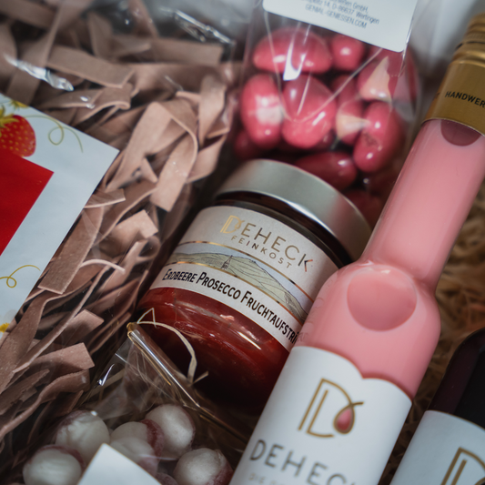 Erdbeere Schlemmerbox- XXL Erdbeeren Feinkost & Likör Set