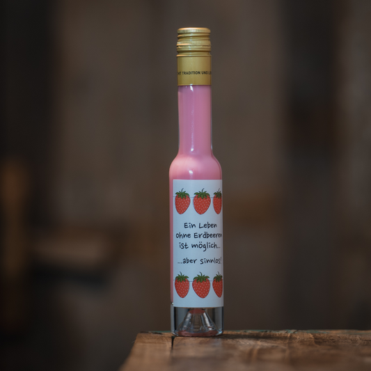 Leben ohne Erdbeeren Sahnelikör | Erdbeere Etikett | Erdbeer Likör 15%
