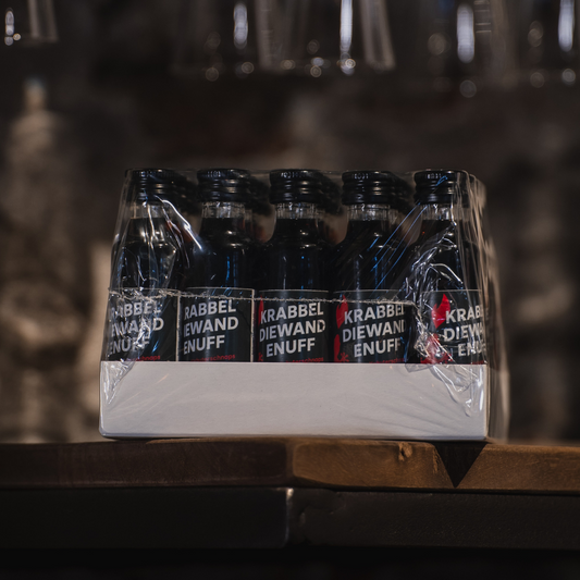 25 Party Shots Krabbeldiewandenuff Kräuterschnaps in 2CL Flaschen
