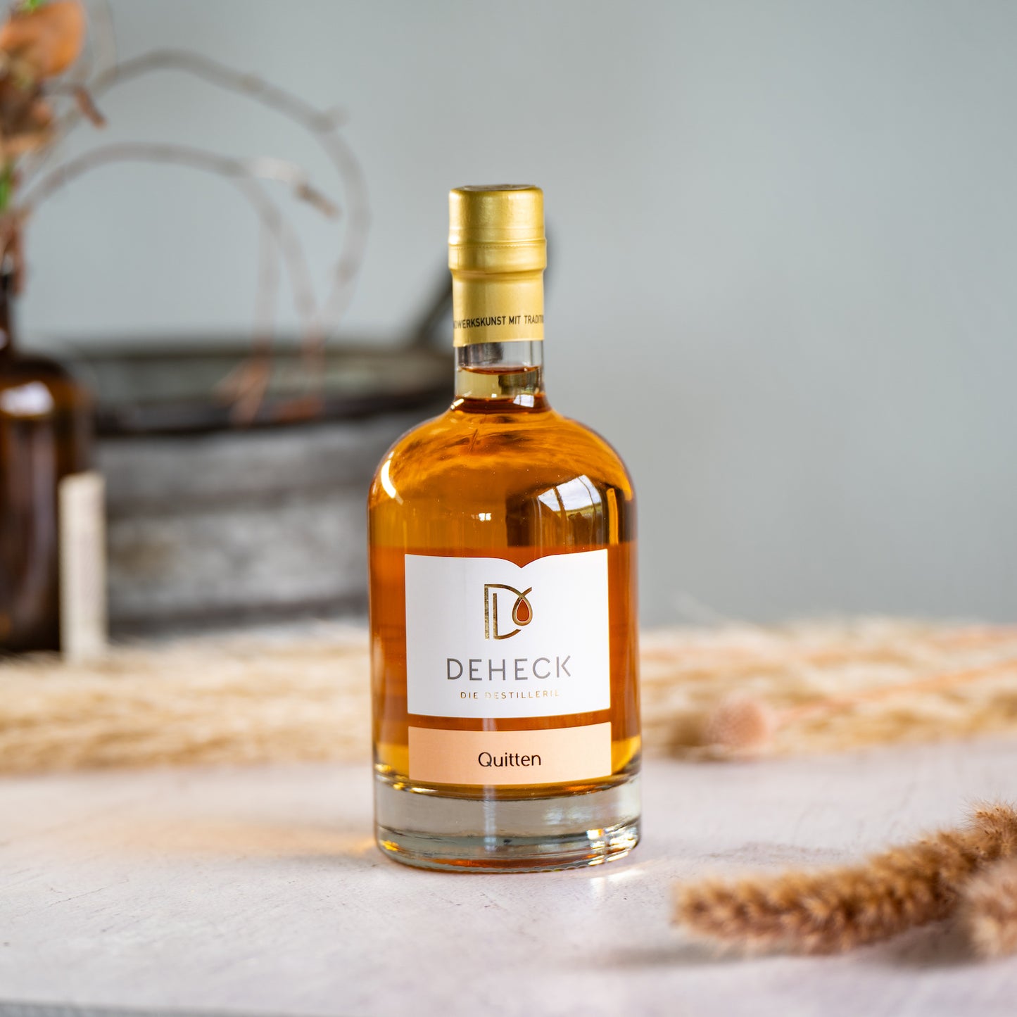 Quitten Likör von Deheck in der 500 ml Flasche