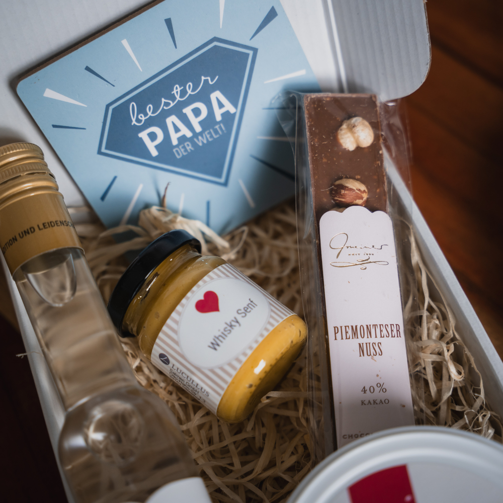 Vatertag Geschenk Set - Schnaps & Feinkost für Papa