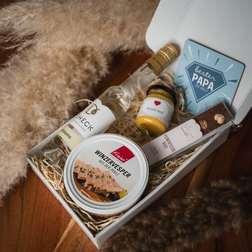 Vatertag Geschenk Set - Schnaps & Feinkost für Papa