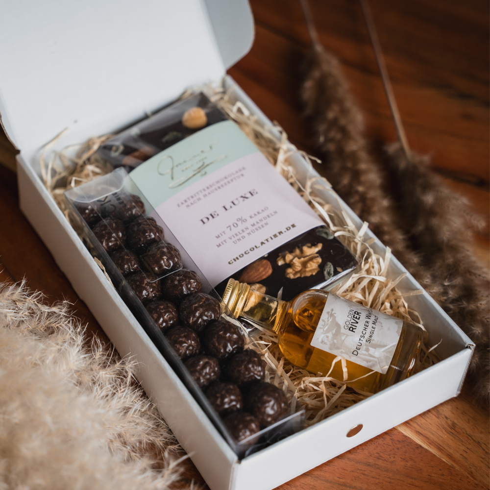 kleines Whisky Geschenkset | Whisky Geschenk mit Schokolade