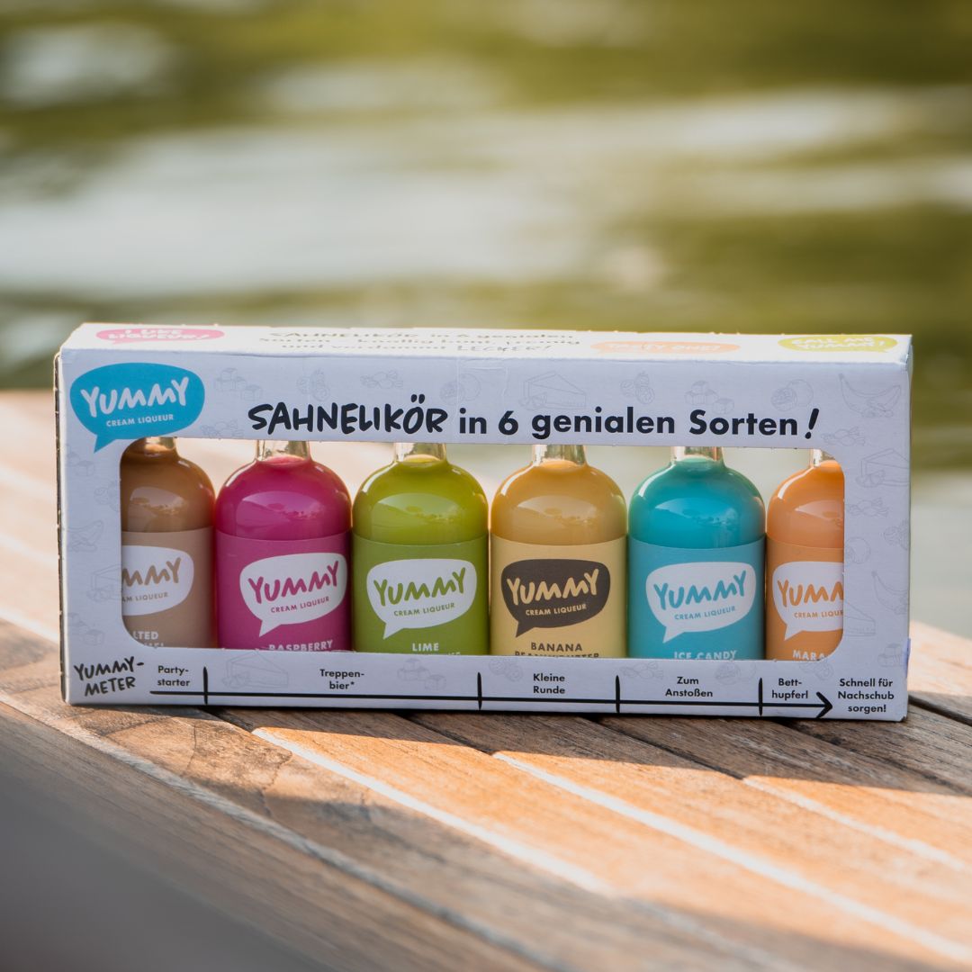 gratis YUMMY Mini Sixpack | bunte Sahneliköre 6 x 50 ML (1 Set pro Bestellung) ‼️