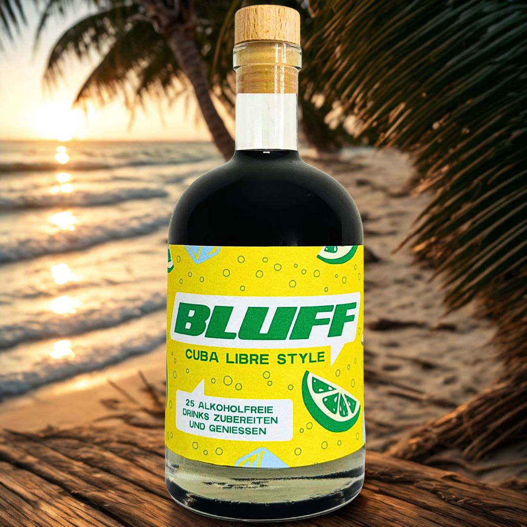 alkoholfreier Cuba Libre - BLUFF alkoholfreie Alternative Sirup und Wasser mixen zum Ready To drink Cocktail ohne Alkohol