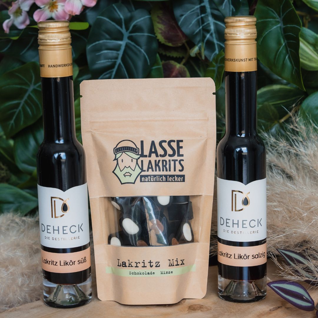 Lakritz Geschenk-Set | Geschenk für Laktritz Liebhaber | Lakritz Liköre & Lasse Lakritz