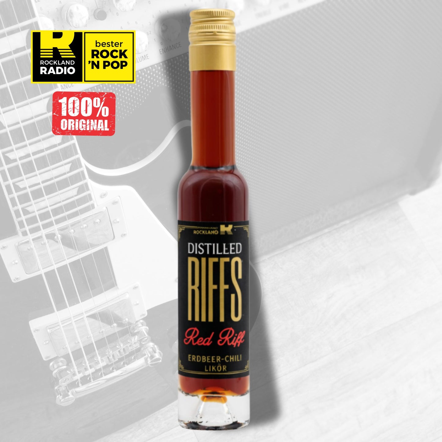 Rockland Radio Erdbeer Likör | mit dezenter Chili Note | 20% | Distilled Riffs