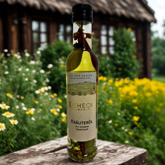 Kräuteröl mit eigenen Gewürzen eingelegt von Deheck - Feinkost Öl aus der Manufaktur