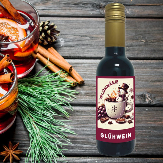 Glühnäsje roter Glühwein in praktischer 0,25 L Flasche - Glühwein aus Rotwein