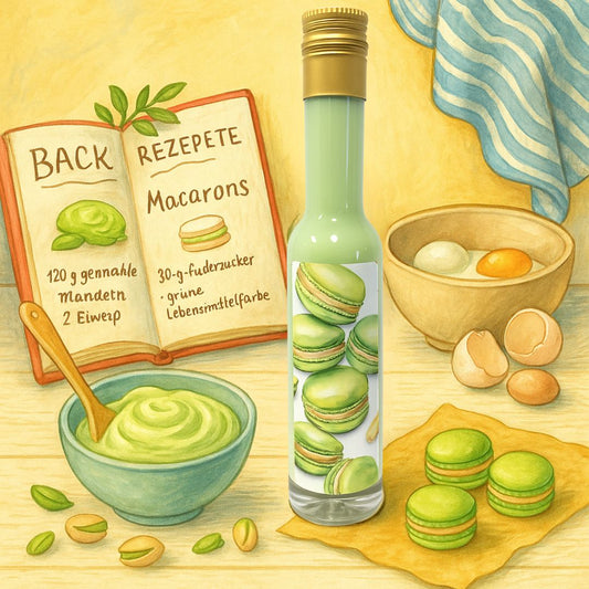 Macarons Pistazie Likör kaufen und cremigen Dessert-Likör genießen - besonderer Pistazien Likör von Deheck