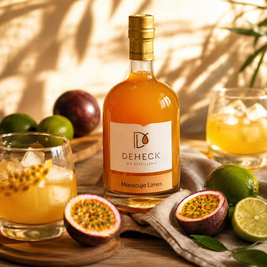 Maracuja Limes Likör | fruchtiger Maracuja Likör mit Fruchtpüree | 15%