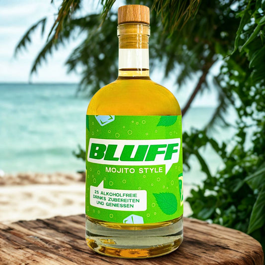 alkoholfreier Mojito - BLUFF alkoholfreie Alternative Sirup und Wasser mixen zum Ready To drink Cocktail ohne Alkohol
