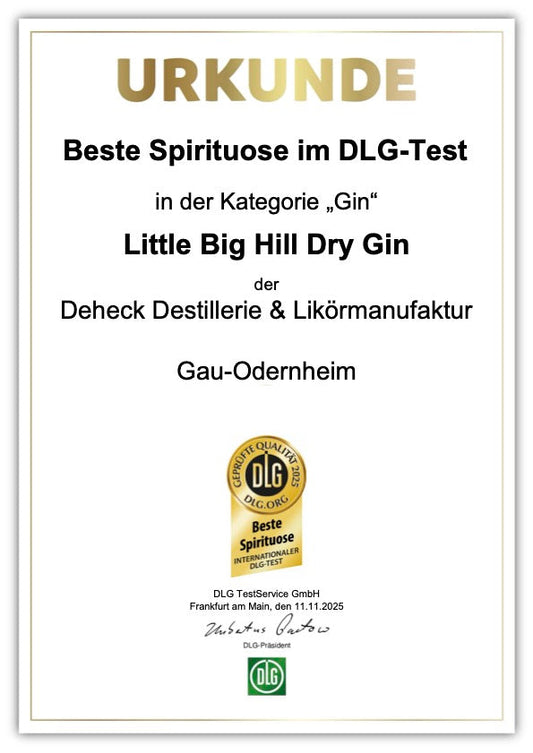 Beste Spirituose DLG - unser Little Big Hill Rheinhessen Dry Gin