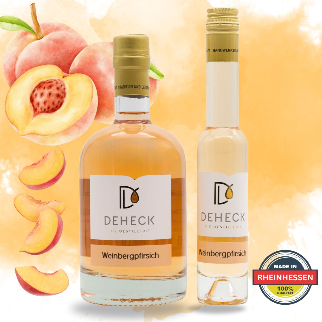 DEHECK Pfirsich Likör Made in Rheinhessen