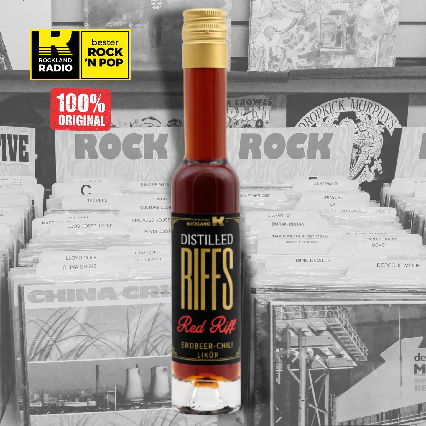 Rockland Radio Erdbeer Likör | mit dezenter Chili Note | 20% | Distilled Riffs