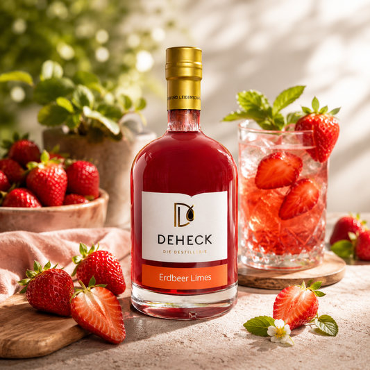 Erdbeer Limes Likör | fruchtiger Erdbeer Likör mit Fruchtpüree | 15%