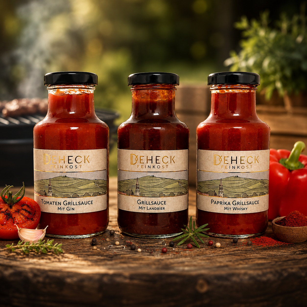 Grillsaucen Set | BBQ Genuss- und Geschenkset| Trio Premium Grillsauce