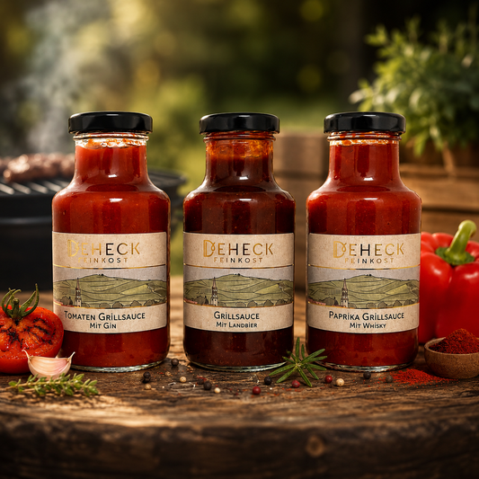 Grillsaucen Set | BBQ Genuss- und Geschenkset| Trio Premium Grillsauce