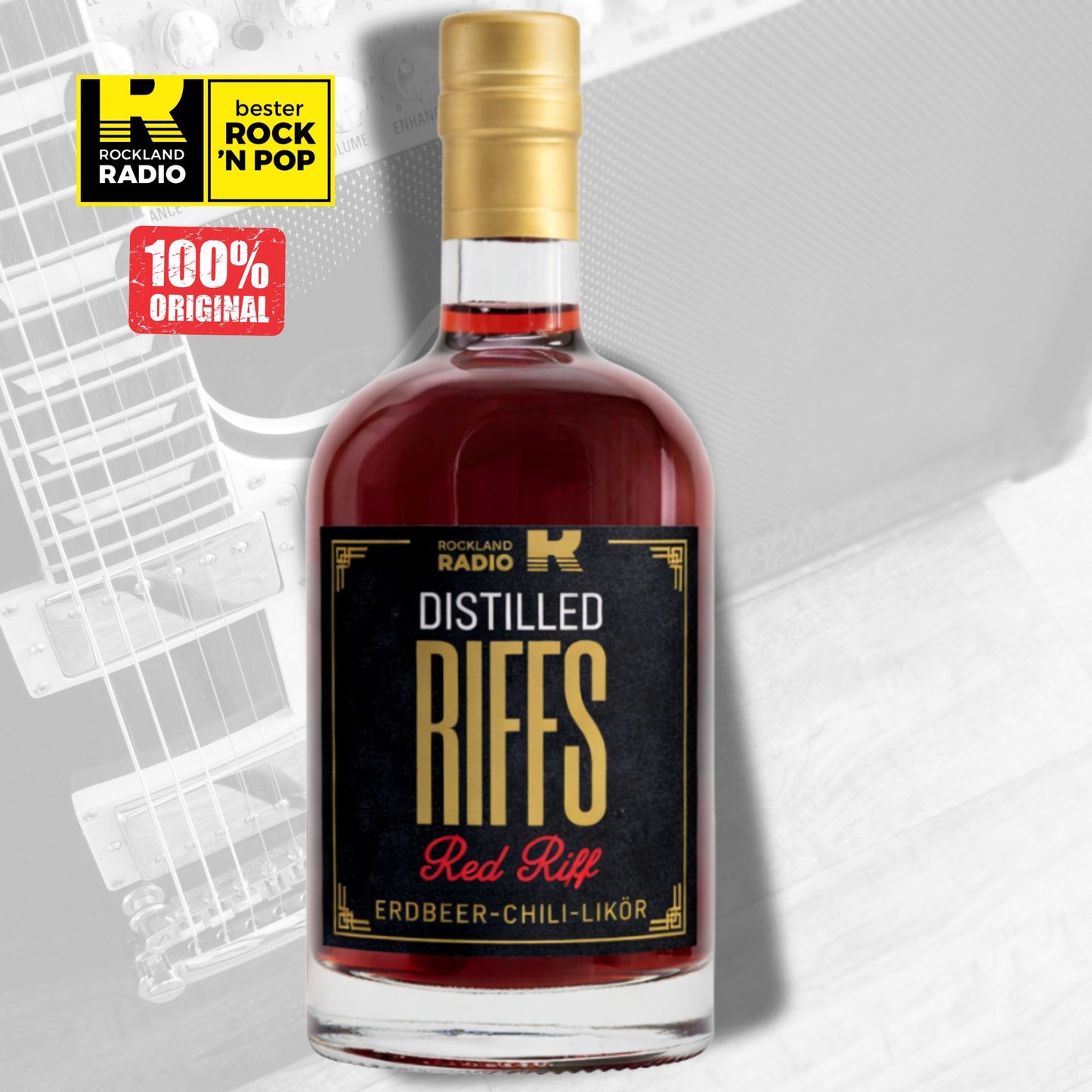 Rockland Radio Erdbeer Likör | mit dezenter Chili Note | 20% | Distilled Riffs