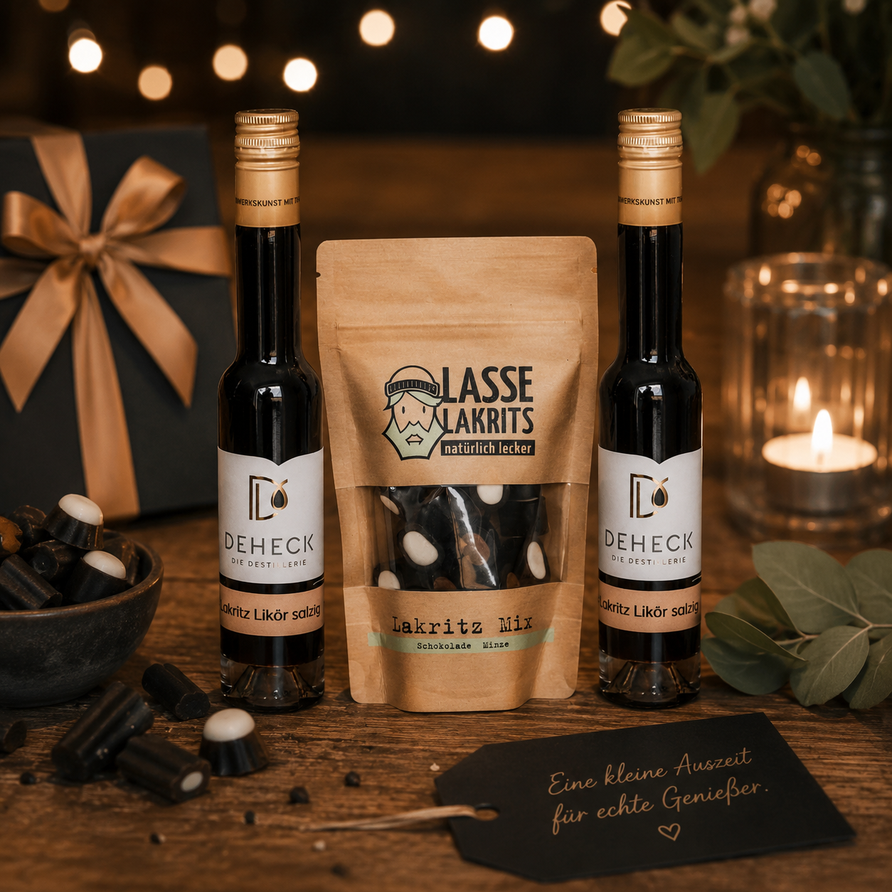 Lakritz Geschenk-Set | Geschenk für Laktritz Liebhaber | Lakritz Liköre & Lasse Lakritz