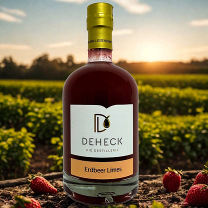 Erdbeer Limes Likör | fruchtiger Erdbeer Likör mit Fruchtpüree | 15%