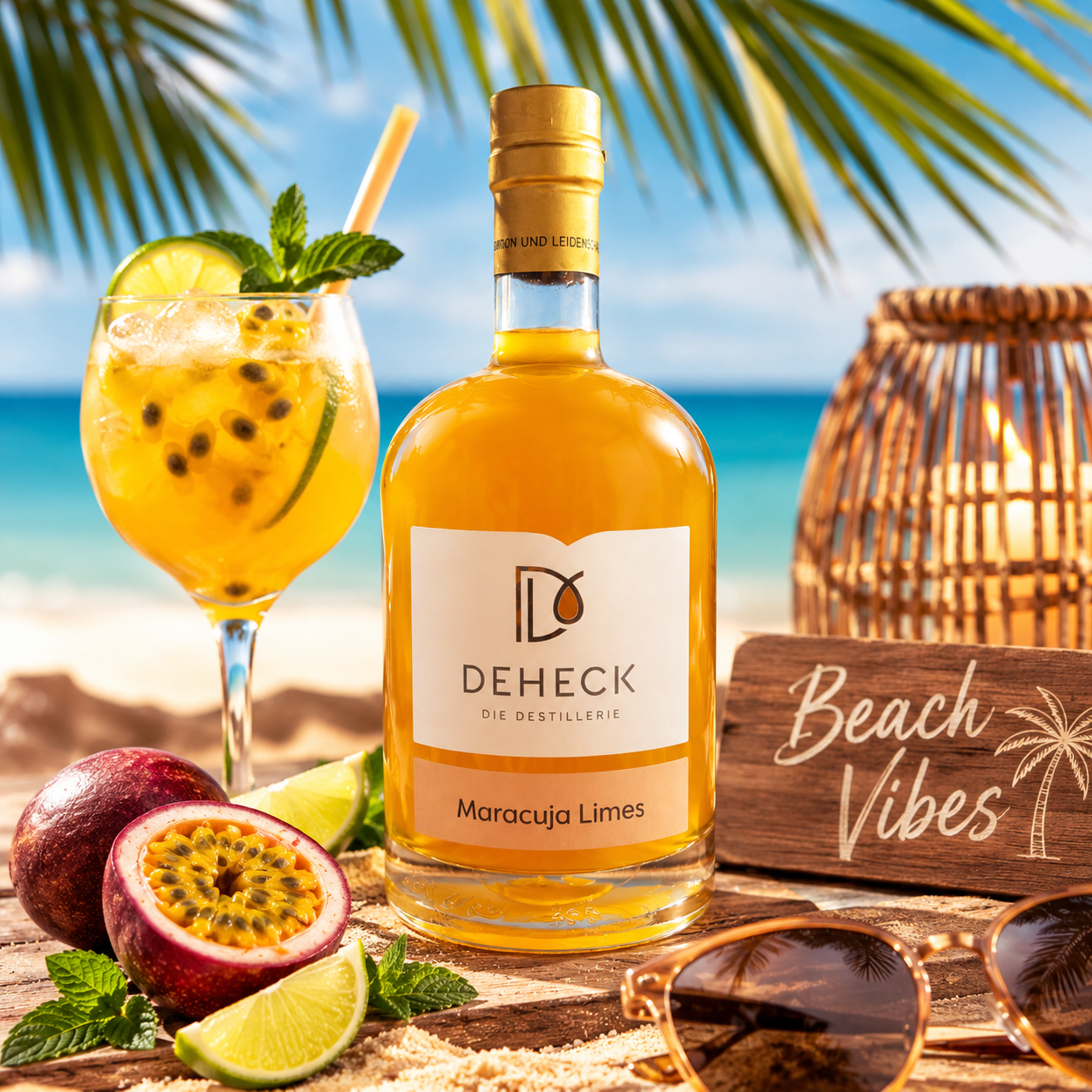 Maracuja Limes Likör | fruchtiger Maracuja Likör mit Fruchtpüree | 15%