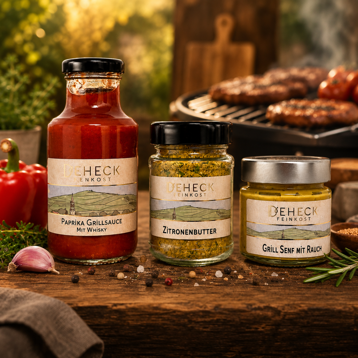 Mini BBQ Set | Barbecue Genuss- und Geschenkset | Grillsauce, Senf & Gewürz