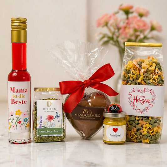 XXL Geschenk-Set für Muttertag | Danke Mama Box | mit Likör und Feinkost