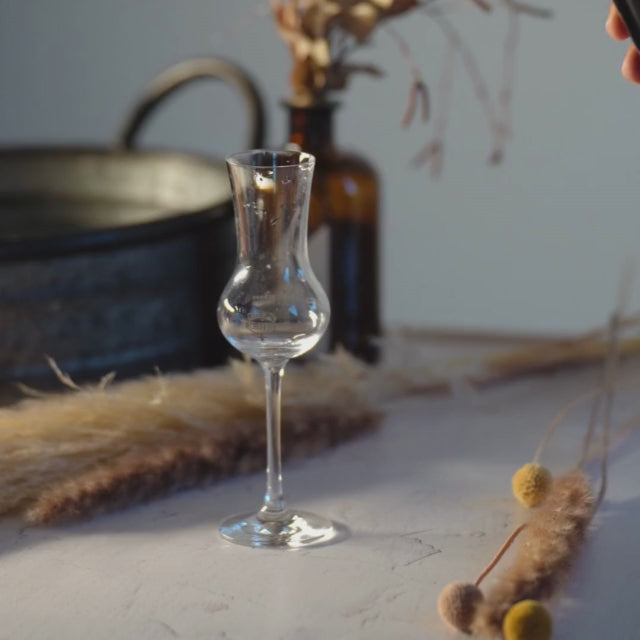 Heidelbeer Likör von Deheck im Glas
