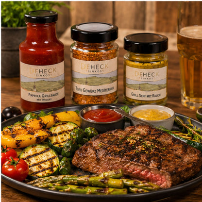 XXL BBQ Set | Barbecue Genuss- und Geschenkset | Grillsaucen, Aufstriche & Gewürze