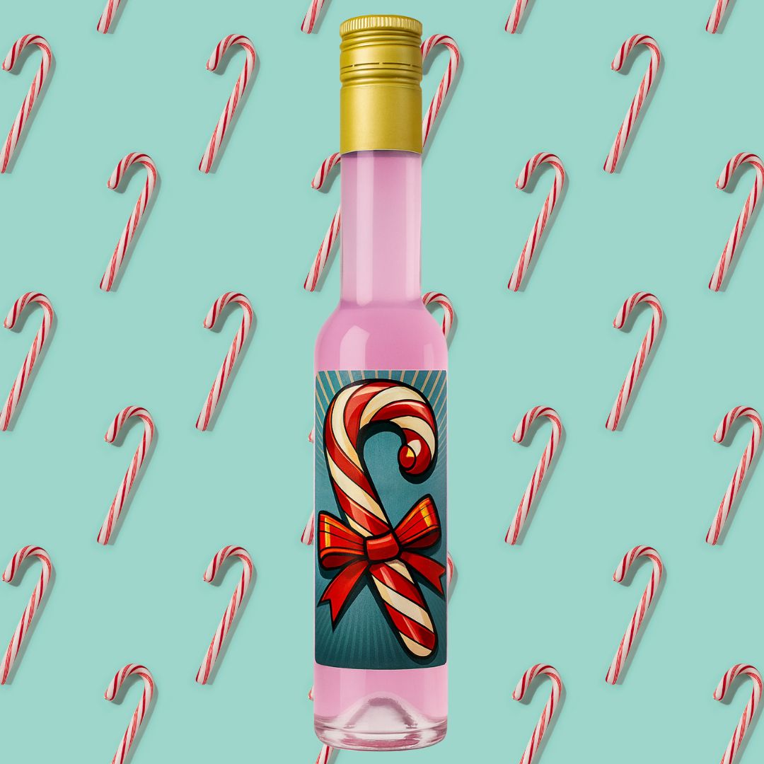 Zuckerstangen Likör | XMAS Candy Canes Likör mit Weihnachten Motiv Retro  | 15%