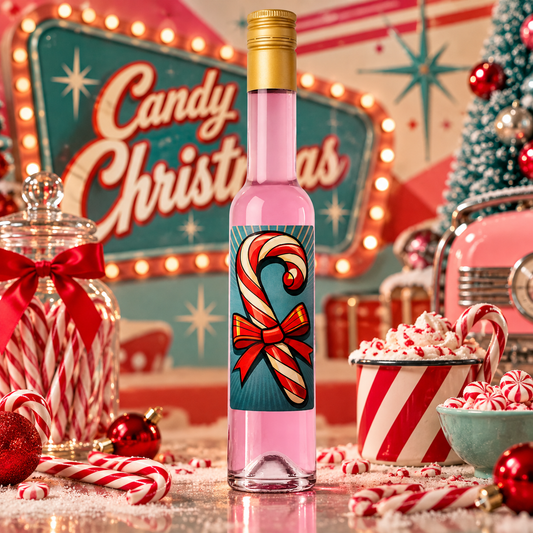 Zuckerstangen Likör | XMAS Candy Canes Likör mit Weihnachten Motiv Retro  | 15%