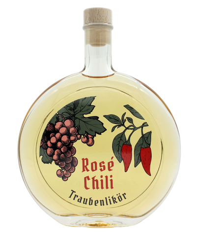 Rose Trauben Chili Likör von der Destillerie und Likörmanufaktur Deheck aus Gau-Odernheim